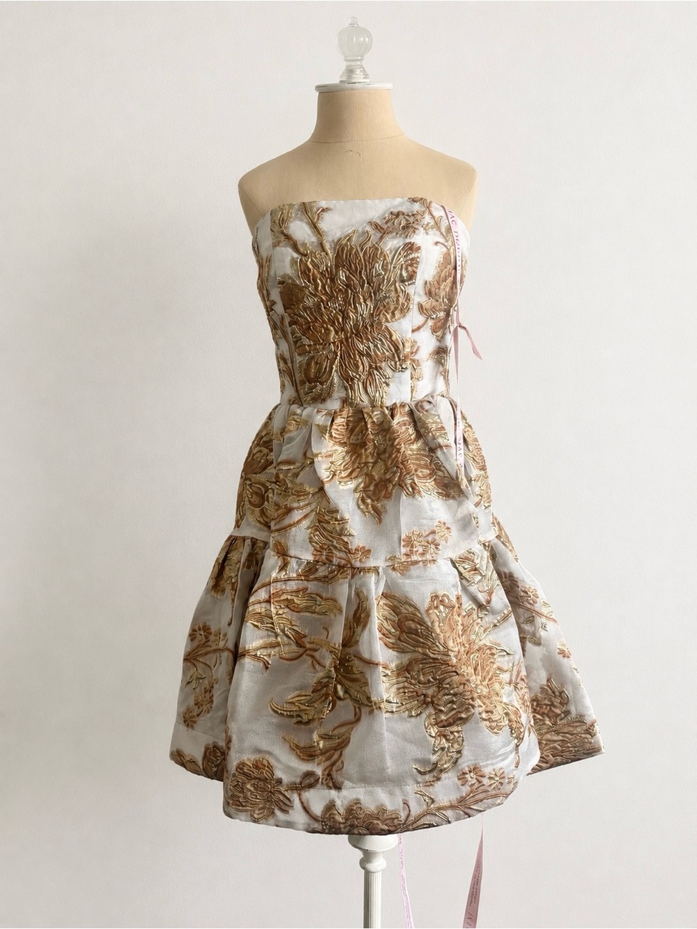 Mac Duggal Strapless brocade mini dress with pockets size 4 #20718 - Picture 4 of 13